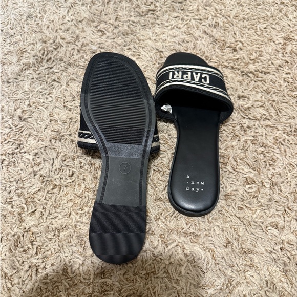 A New Day Black Slide Sandals - Picture 2 of 3
